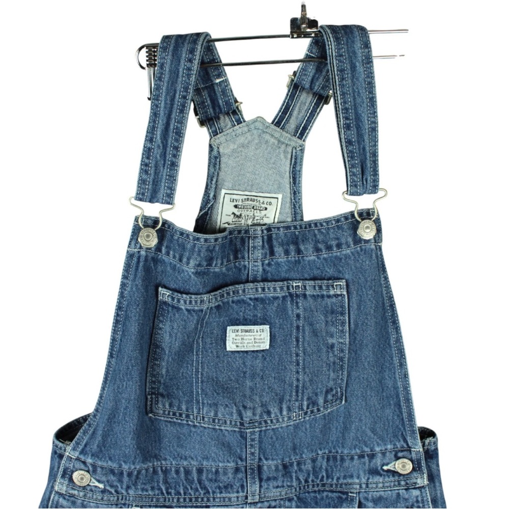 Levi’s Vintage Shortalls Denim Bib Overalls Two Horse Brand Women Size S Blue - Picture 3 of 13